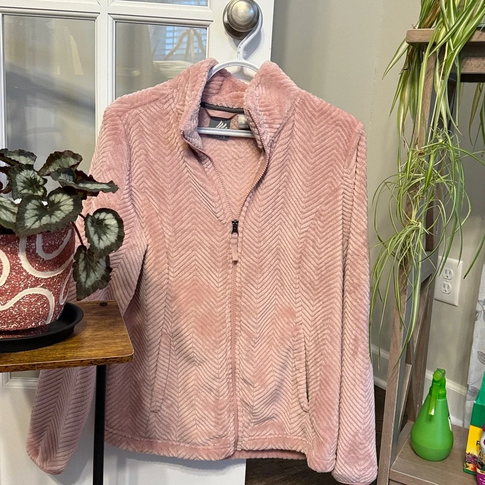 Blush Pink Teddy Jacket for Women - Picture 3 of 4